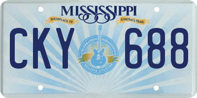 MS license plate CKY688