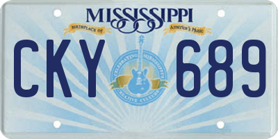 MS license plate CKY689
