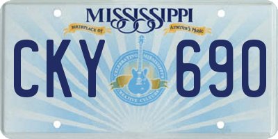 MS license plate CKY690