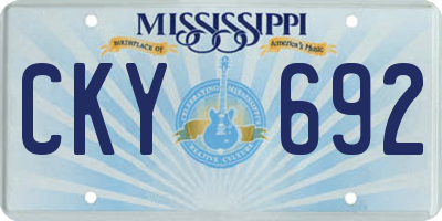 MS license plate CKY692
