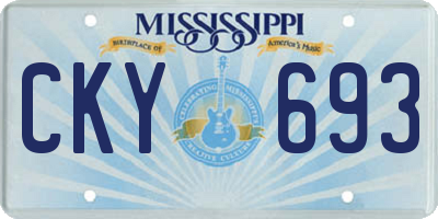 MS license plate CKY693