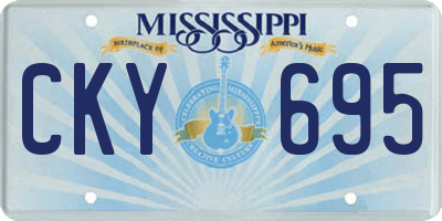 MS license plate CKY695