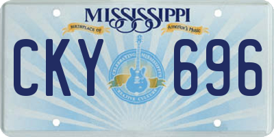 MS license plate CKY696