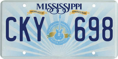 MS license plate CKY698