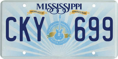 MS license plate CKY699