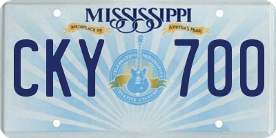 MS license plate CKY700