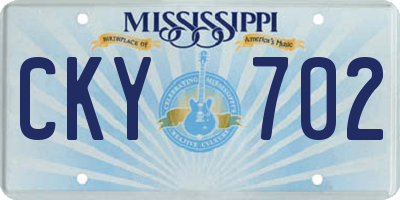MS license plate CKY702