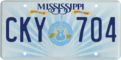 MS license plate CKY704