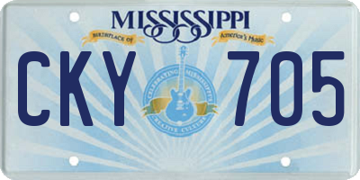 MS license plate CKY705