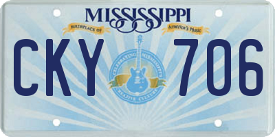 MS license plate CKY706