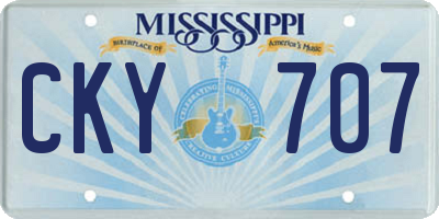 MS license plate CKY707