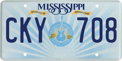 MS license plate CKY708