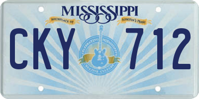 MS license plate CKY712