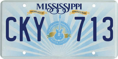 MS license plate CKY713