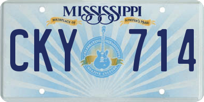 MS license plate CKY714