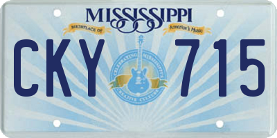 MS license plate CKY715