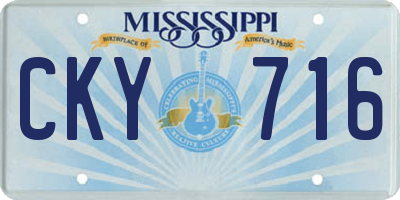 MS license plate CKY716
