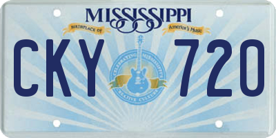 MS license plate CKY720