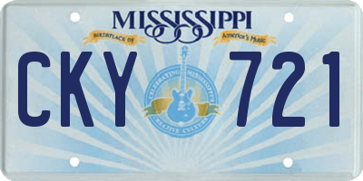 MS license plate CKY721