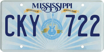 MS license plate CKY722