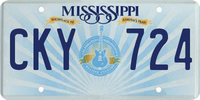 MS license plate CKY724