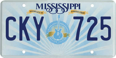MS license plate CKY725