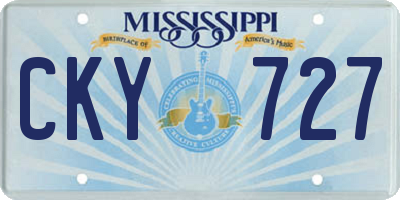 MS license plate CKY727
