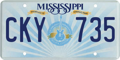 MS license plate CKY735