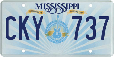 MS license plate CKY737