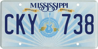 MS license plate CKY738