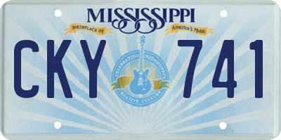 MS license plate CKY741