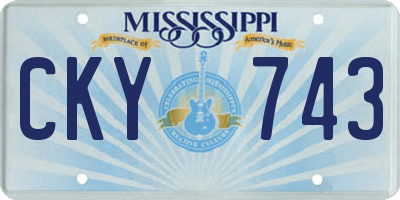 MS license plate CKY743