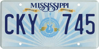MS license plate CKY745