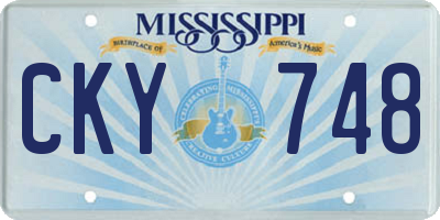 MS license plate CKY748