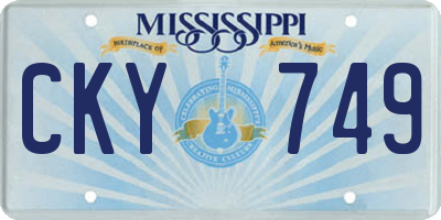 MS license plate CKY749