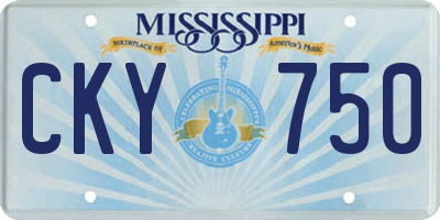 MS license plate CKY750