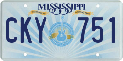 MS license plate CKY751