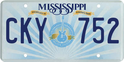 MS license plate CKY752
