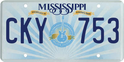 MS license plate CKY753