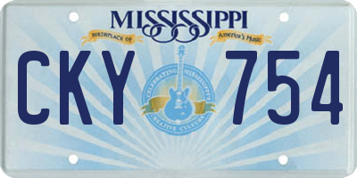MS license plate CKY754