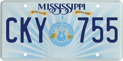 MS license plate CKY755