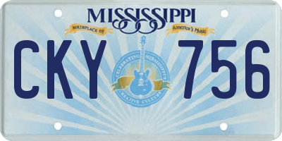 MS license plate CKY756