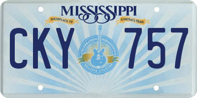 MS license plate CKY757