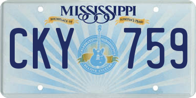 MS license plate CKY759