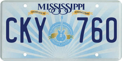 MS license plate CKY760