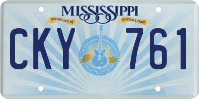 MS license plate CKY761