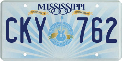 MS license plate CKY762
