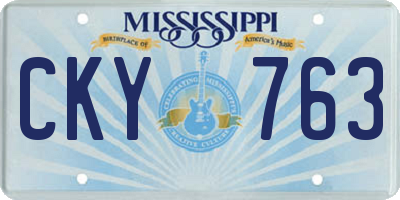 MS license plate CKY763