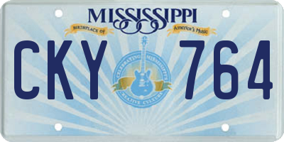 MS license plate CKY764