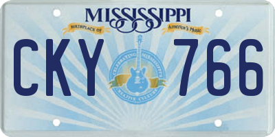 MS license plate CKY766